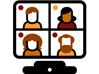 Small group meeting online icon